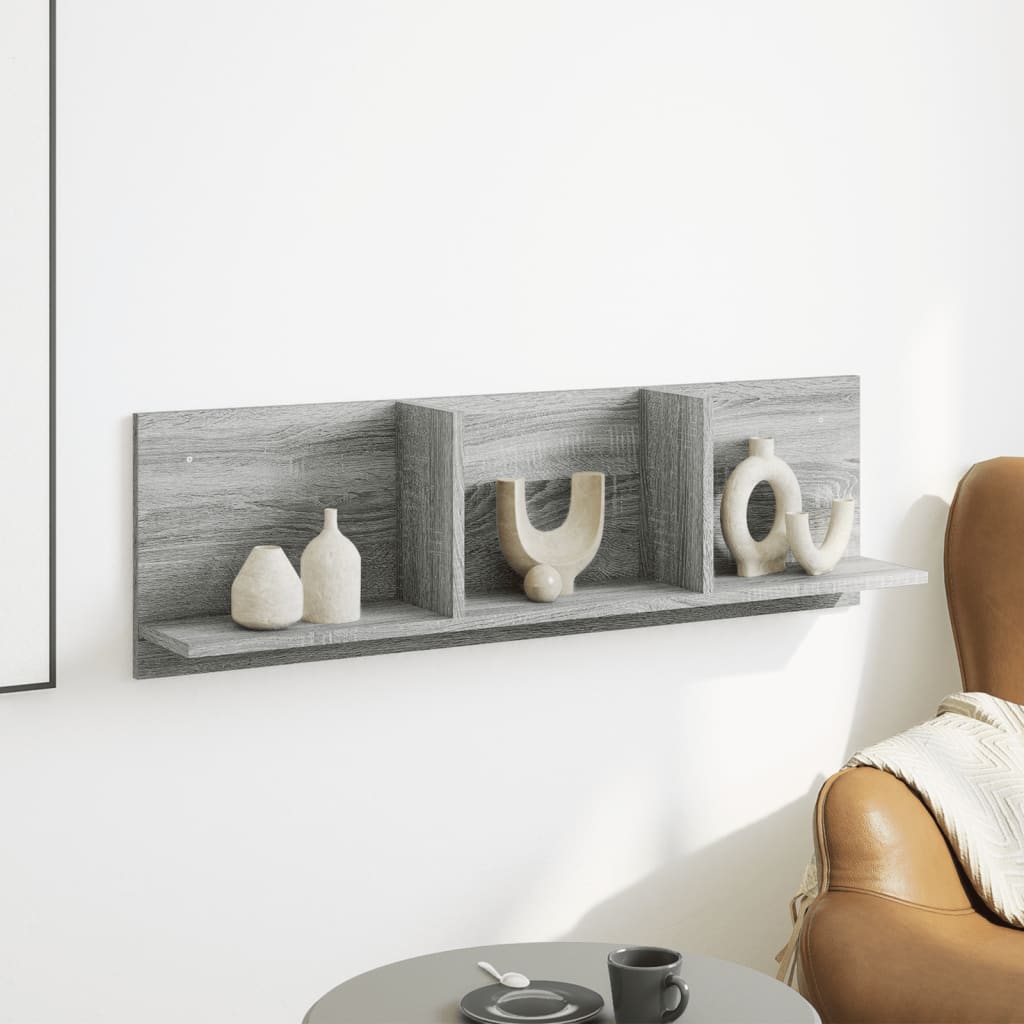 Mueble de pared madera sintetizada Nexus gris Sonoma 100x16,5x30 cm - Vetonek