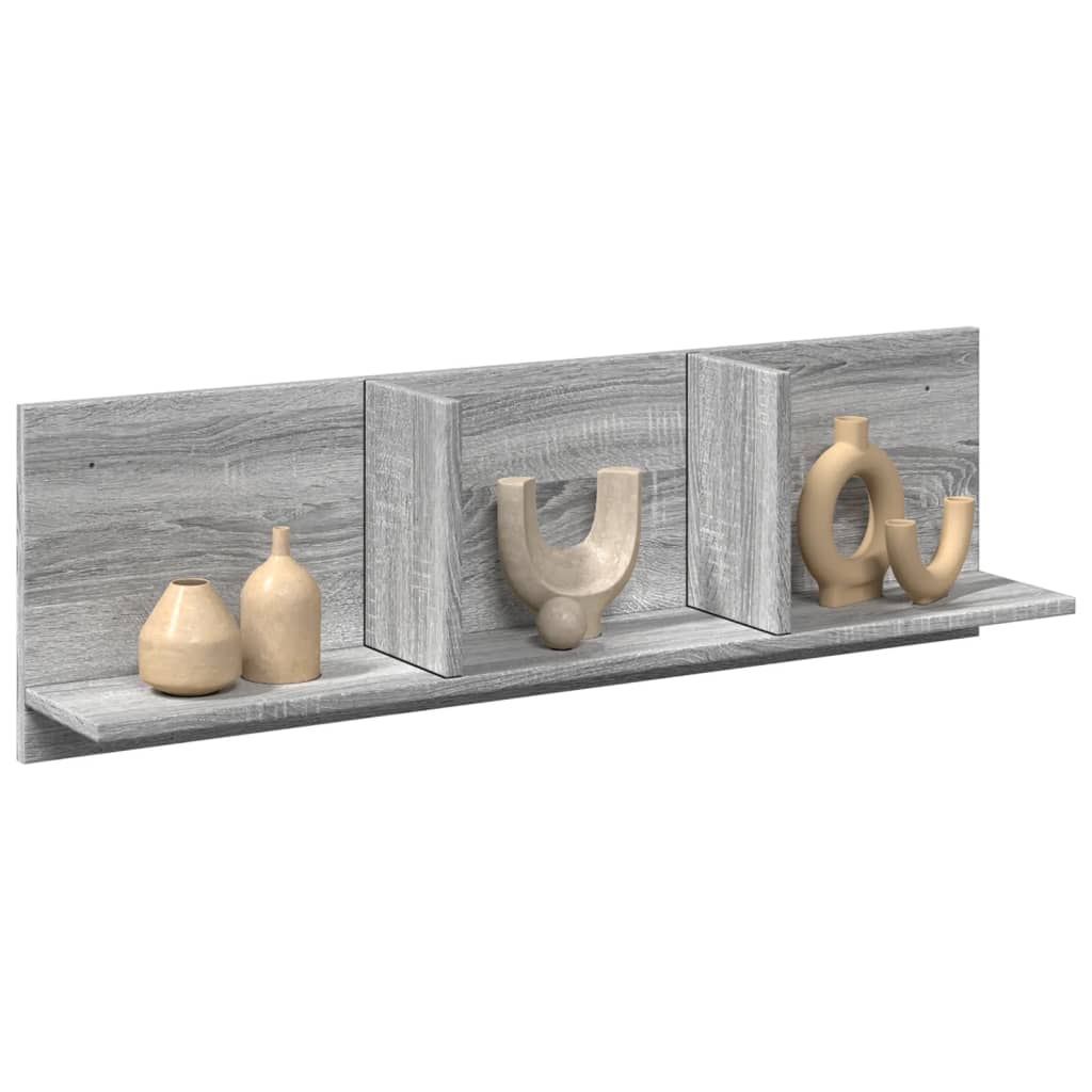 Vetonek Mueble de pared madera ingeniería gris Sonoma 100x16,5x30 cm