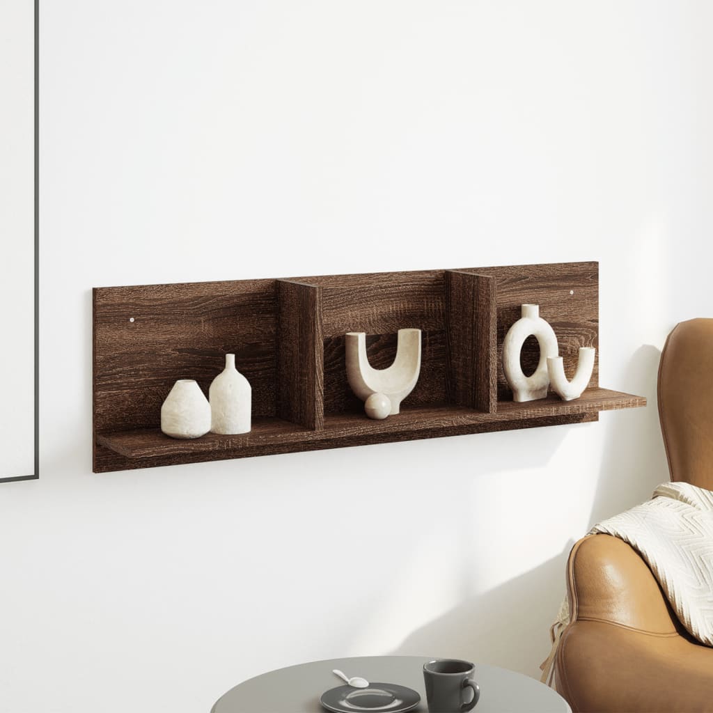 Mueble de pared madera sintetizada Nexus marrón roble 100x16,5x30 cm - Vetonek