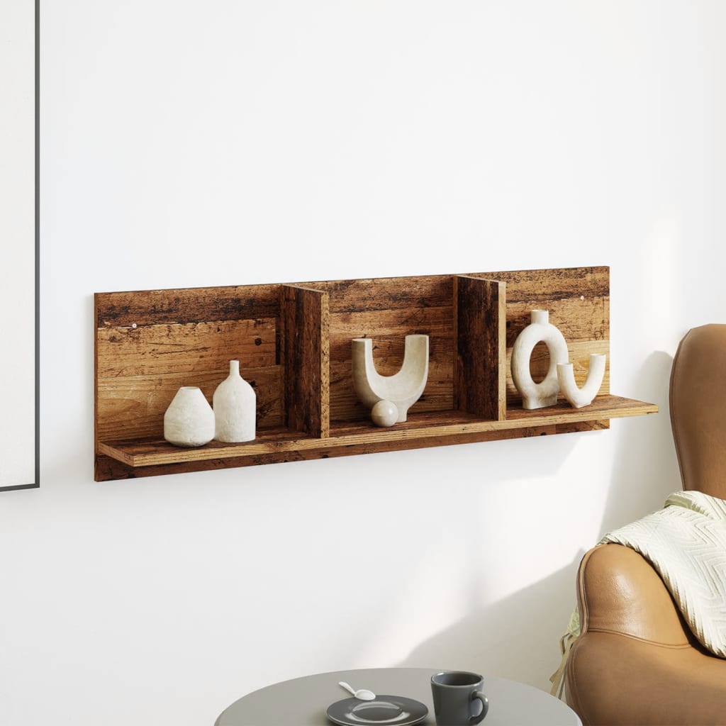 Mueble de pared madera de ingeniería envejecida 100x16,5x30 cm - Vetonek