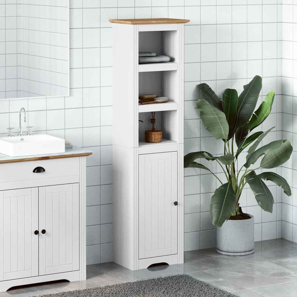 Mueble de baño BODO blanco y marrón 44x30x160 cm