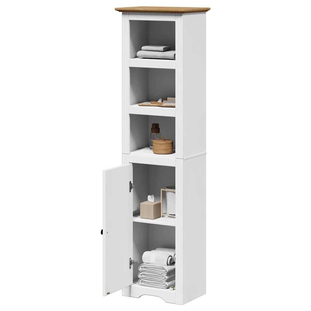 Vetonek Mueble de baño BODO blanco y marrón 44x30x160 cm