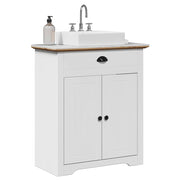 Mueble de baño con lavabo bodo blanco y marrón 70x35x80 cm v2701 Vetonek