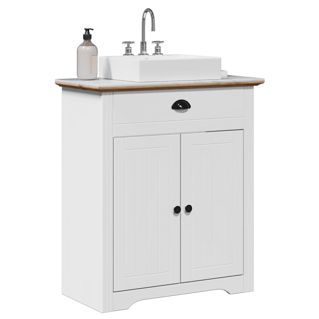 Mueble de baño con lavabo bodo blanco y marrón 70x35x80 cm v2701 Vetonek
