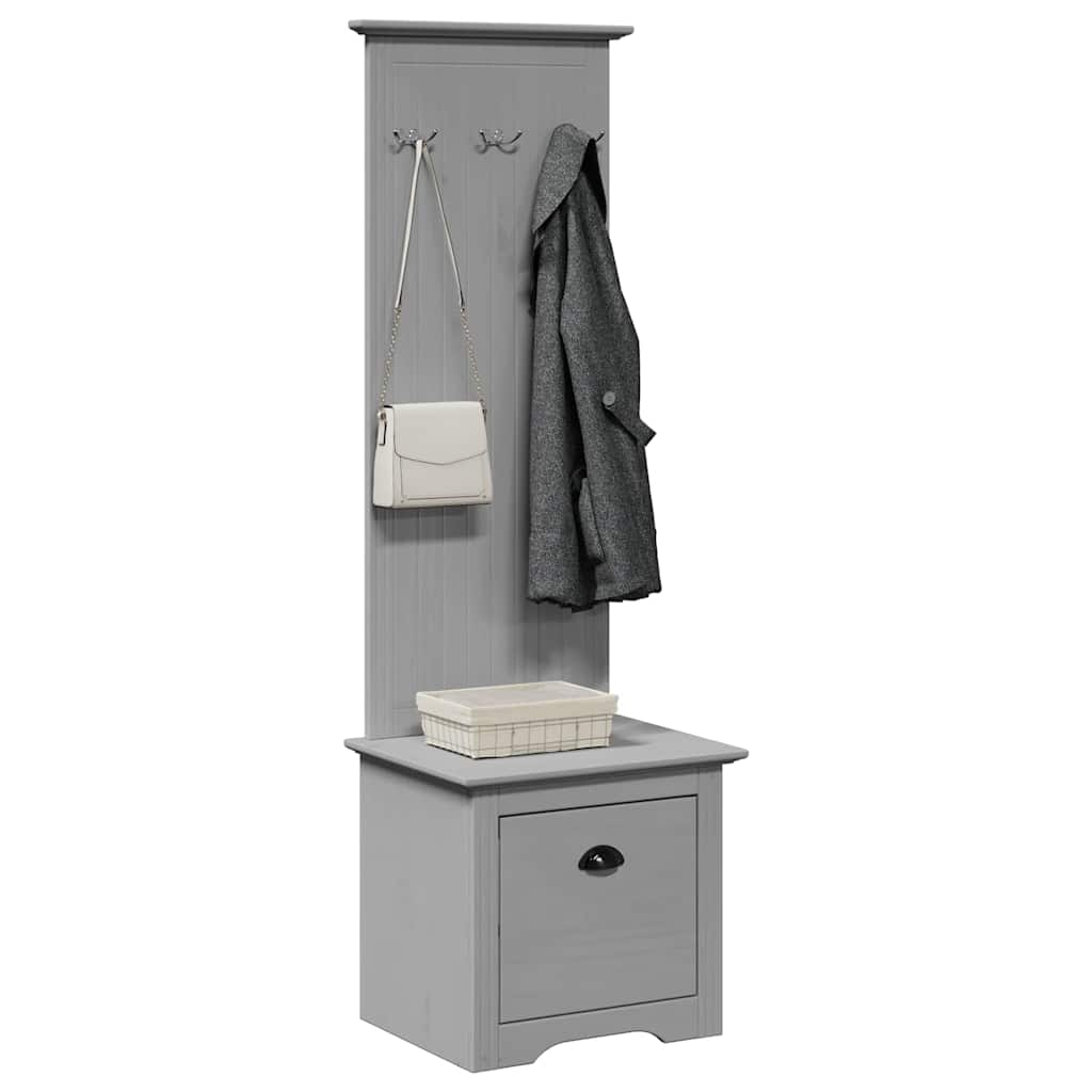 Vetonek Mueble de entrada con ganchos BODO gris 50x40x157 cm