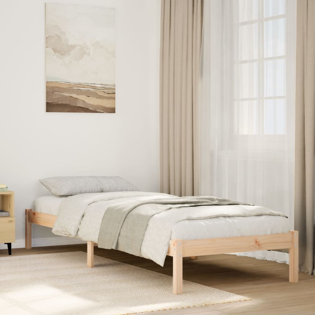 Extra long bed without mattress solid pine wood 80x210 cm v3265 Vetonek