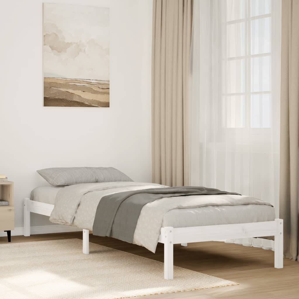 Cama extra longa sem colchão madeira maciça de pinho branco 80x210 cm v3272 Vetonek