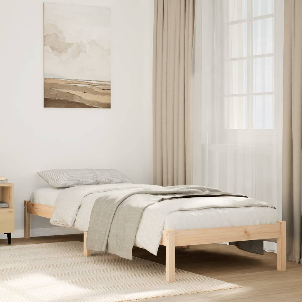 Extra long bed without mattress solid pine wood 90x210 cm v3289 Vetonek