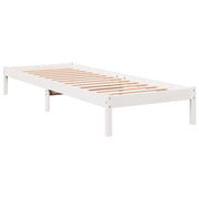 Extra long bed without mattress solid white pine wood 100x210cm - Vetonek