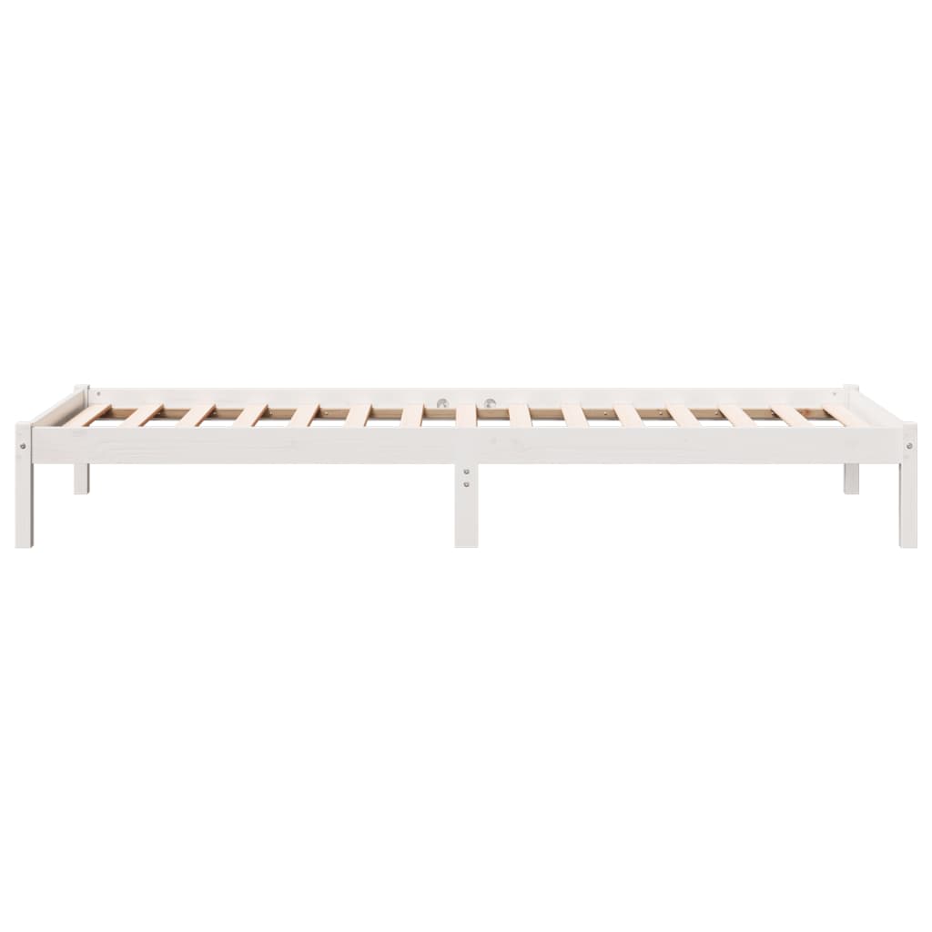 Extra long bed without mattress solid white pine wood 100x210cm - Vetonek