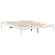 Extra long bed without mattress solid white pine wood 80x210 cm - Vetonek