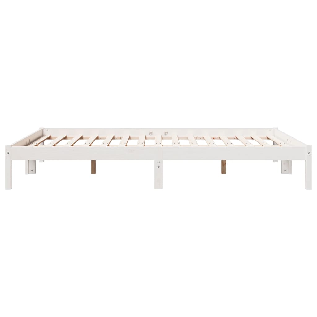 Extra long bed without mattress solid white pine wood 80x210 cm - Vetonek