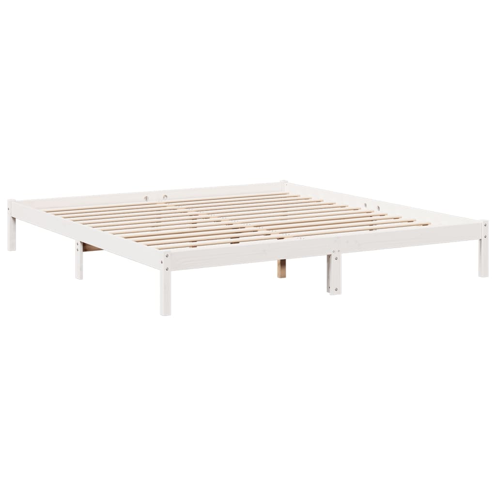Extra long bed without mattress solid white pine wood 180x210cm - Vetonek