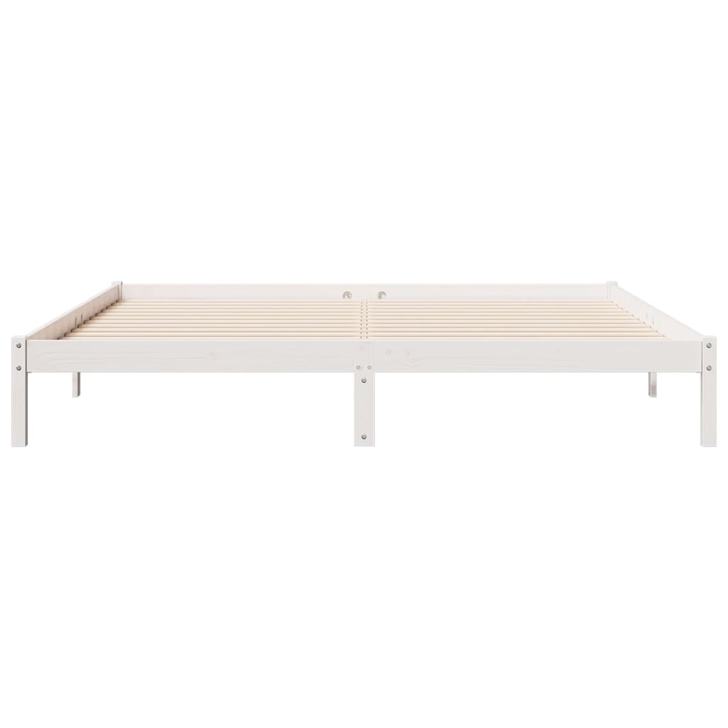 Extra long bed without mattress solid white pine wood 180x210cm - Vetonek