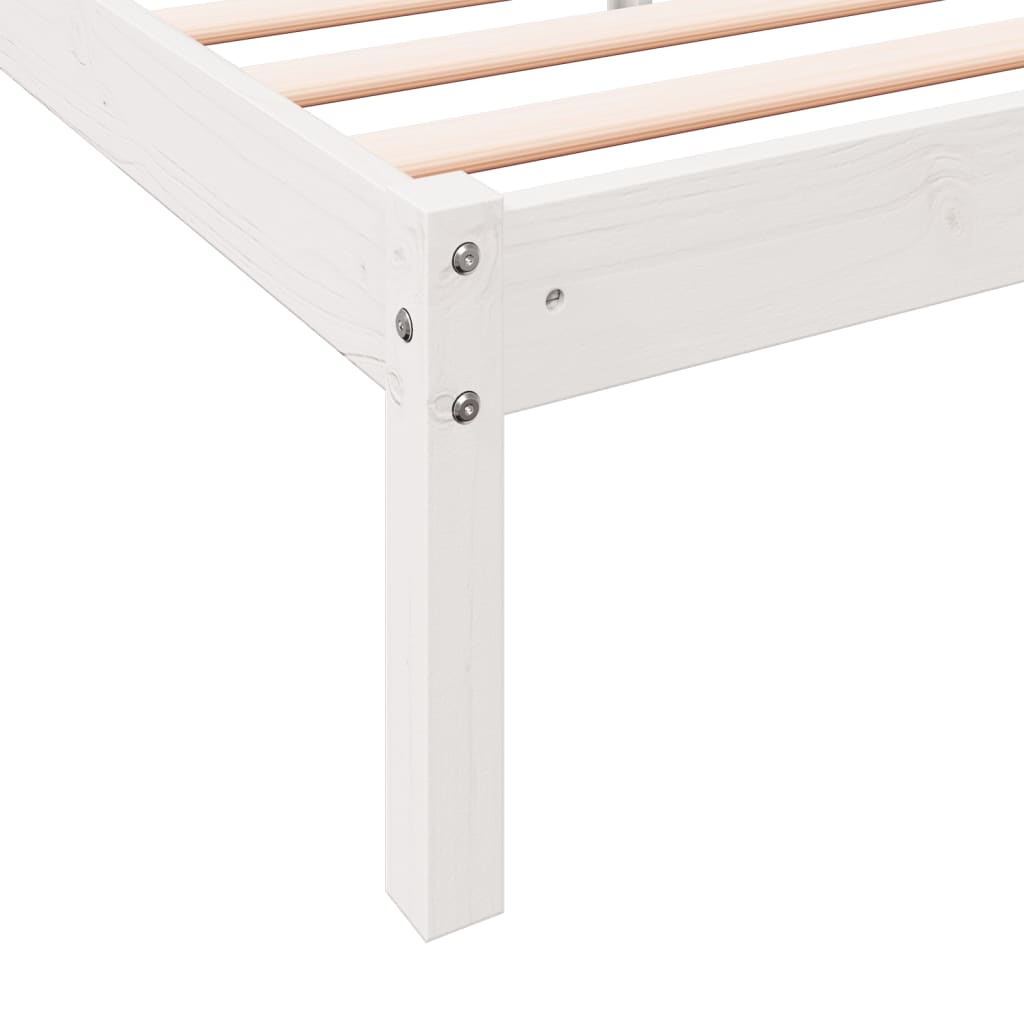 Extra long bed without mattress solid white pine wood 200x210cm V3395 Vetonek