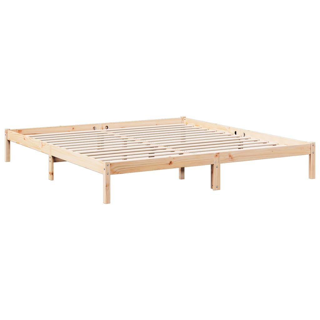 Extra long bed without mattress solid pine wood 180x220 cm v3500 - Vetonek