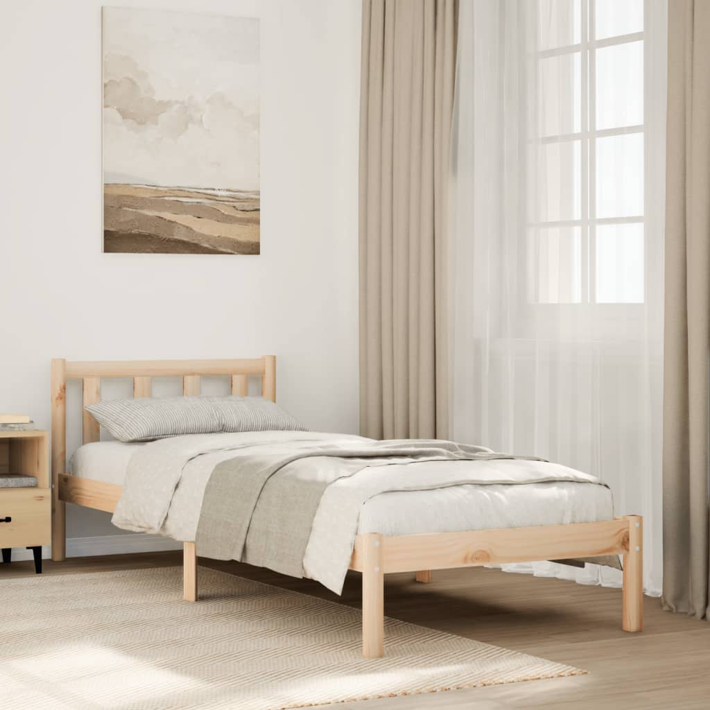 Extra long bed without mattress solid pine wood 90x210 cm v3562 Vetonek