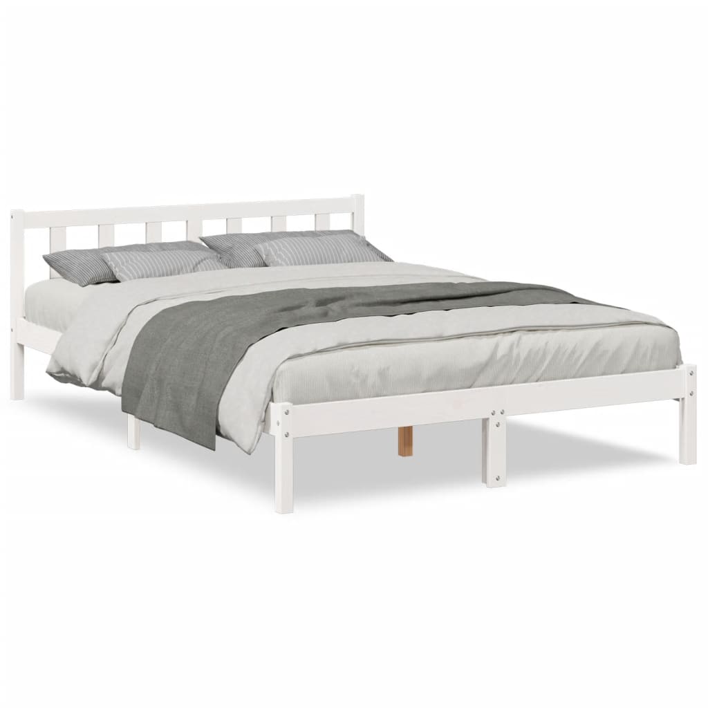 Vetonek Extra long bed without mattress solid white pine wood 80x210 cm