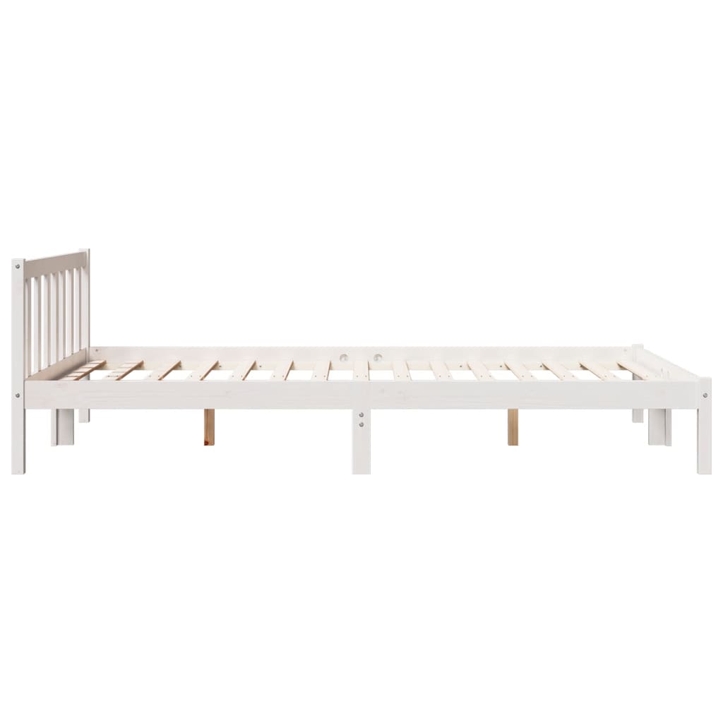 Extra long bed without mattress solid white pine wood 80x210 cm v3616 - Vetonek