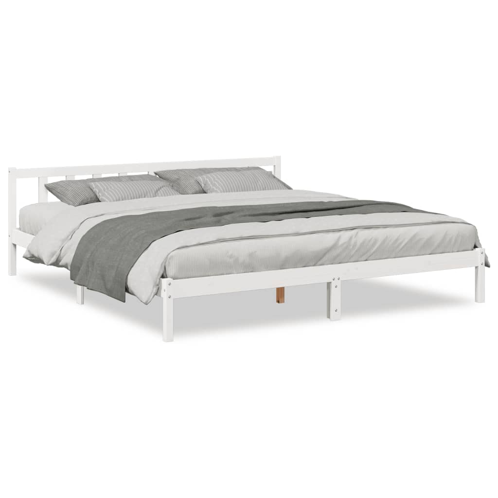Vetonek Extra long bed without mattress solid white pine wood 180x210cm