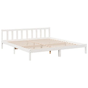 Extra long bed without mattress solid white pine wood 180x210cm v3654 - Vetonek