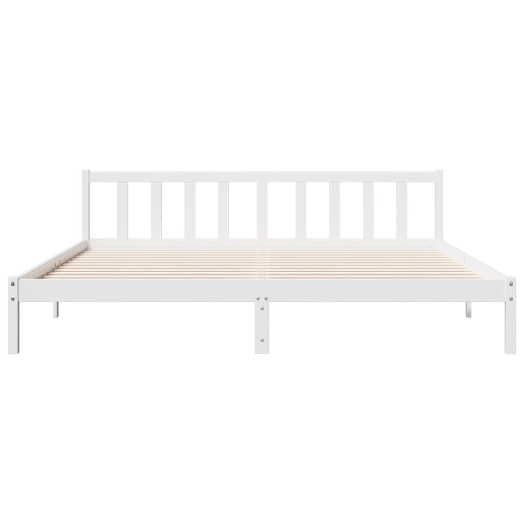 Extra long bed without mattress solid white pine wood 180x210cm v3654 - Vetonek