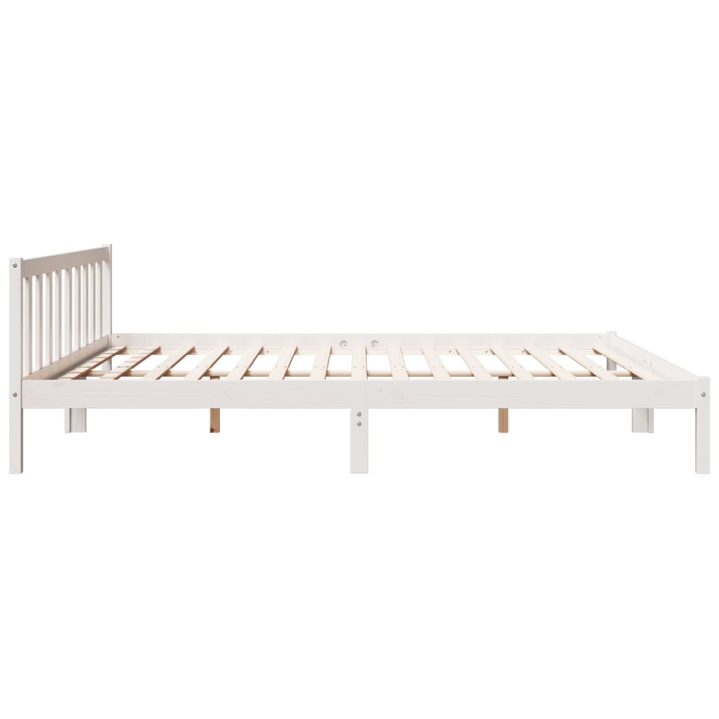 Extra long bed without mattress solid white pine wood 180x210cm v3654 - Vetonek