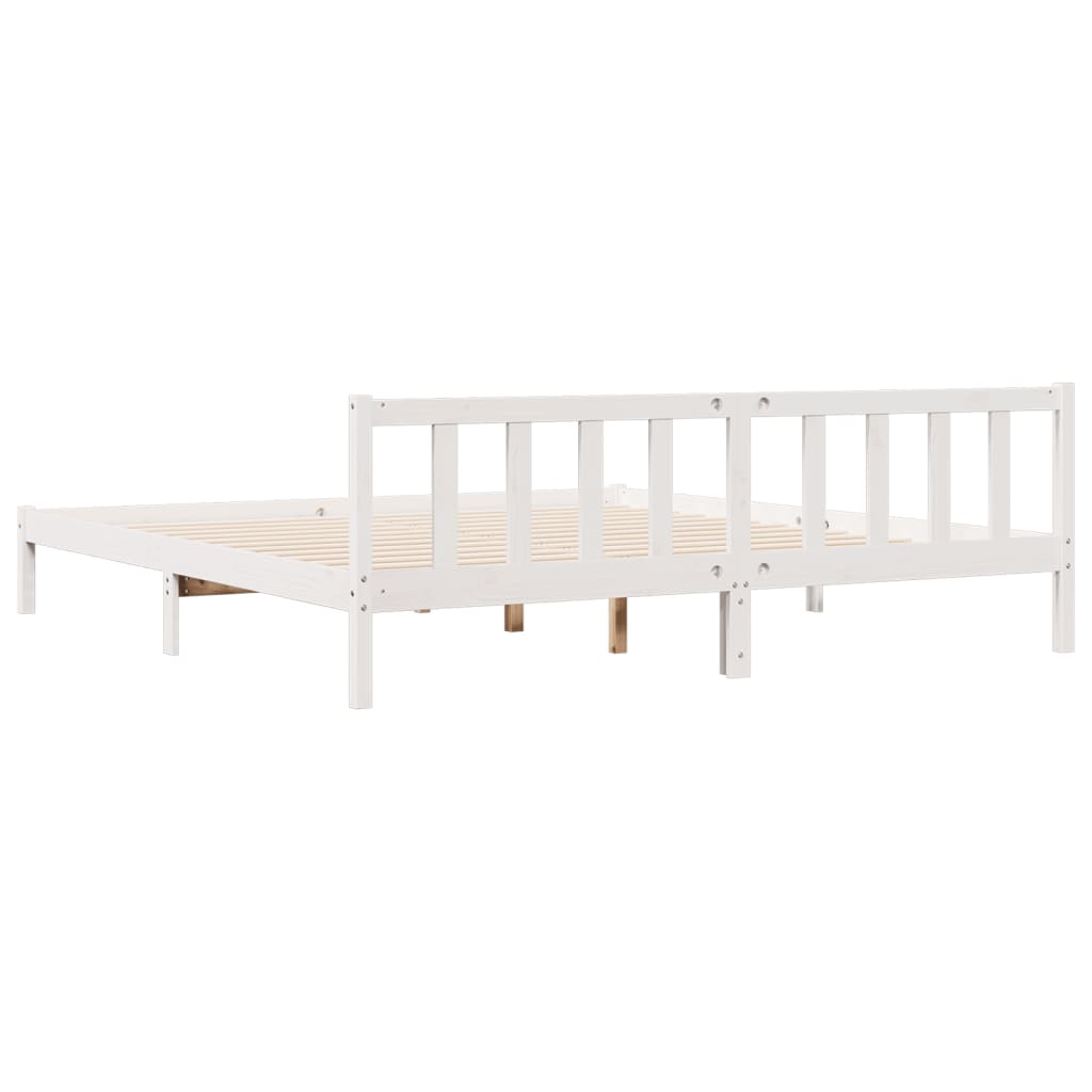 Extra long bed without mattress solid white pine wood 180x210cm v3654 - Vetonek