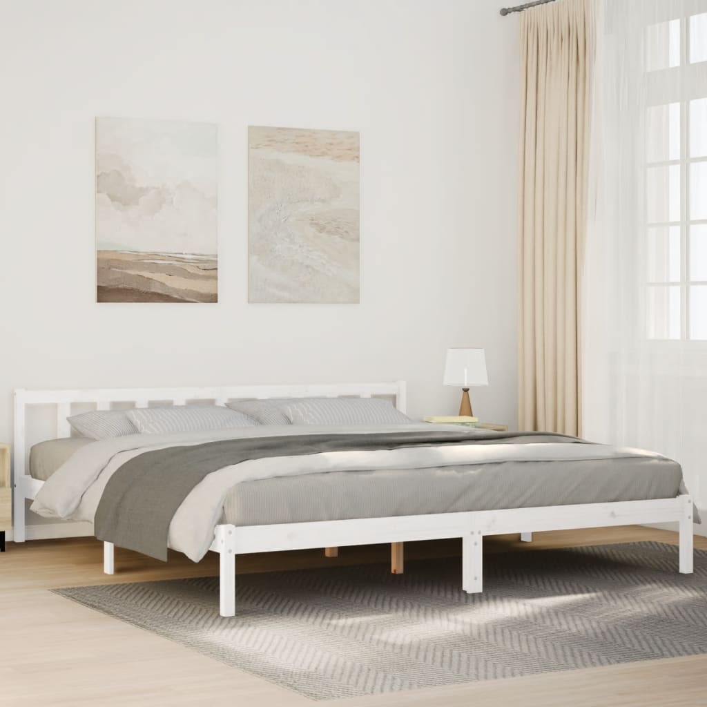 Extra long bed without mattress solid white pine wood 180x210cm v3654 Vetonek