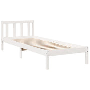 Extra long bed without mattress solid white pine wood 90x220 cm - Vetonek