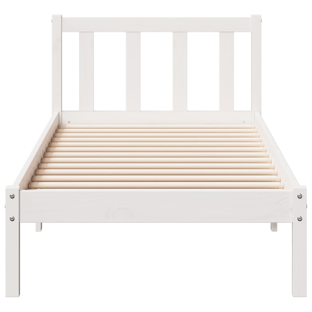 Extra long bed without mattress solid white pine wood 90x220 cm - Vetonek