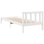 Extra long bed without mattress solid white pine wood 90x220 cm - Vetonek