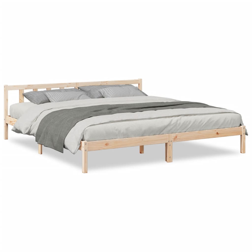 Vetonek Extra long bed without mattress solid pine wood 180x220 cm