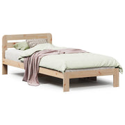 Vetonek Estructura de cama sin colchón madera maciza pino 75x190 cm