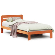 Vetonek Estructura de cama sin colchón madera maciza marrón 75x190 cm