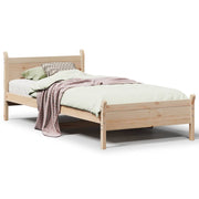 Vetonek Estructura de cama sin colchón madera maciza de pino 90x200 cm