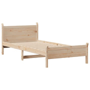 Estructura de cama sin colchón madera maciza de pino 90x200 cm v6136 - Vetonek