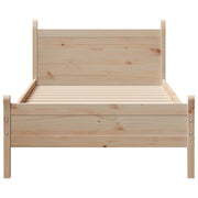 Estructura de cama sin colchón madera maciza de pino 90x200 cm v6136 - Vetonek