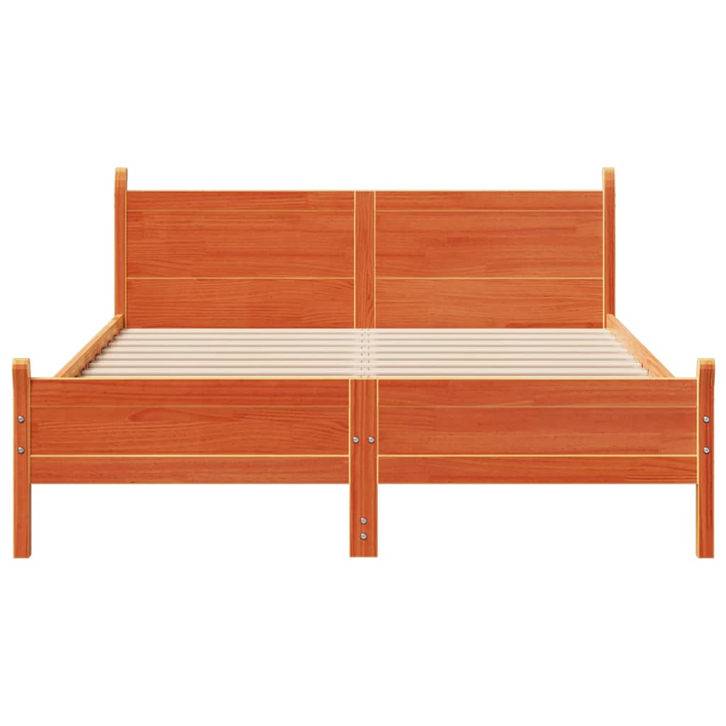 Estructura de cama sin colchón madera maciza marrón 120x190 cm - Vetonek