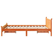 Estructura de cama sin colchón madera maciza marrón 120x190 cm - Vetonek