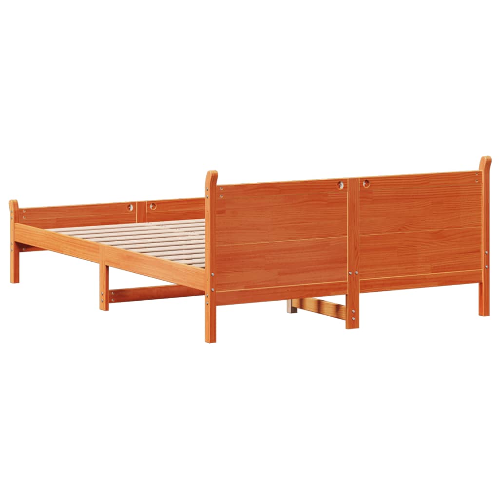 Estructura de cama sin colchón madera maciza marrón 120x190 cm - Vetonek