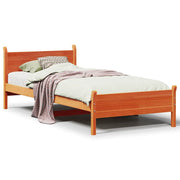 Vetonek Estructura de cama sin colchón madera maciza marrón 75x190 cm