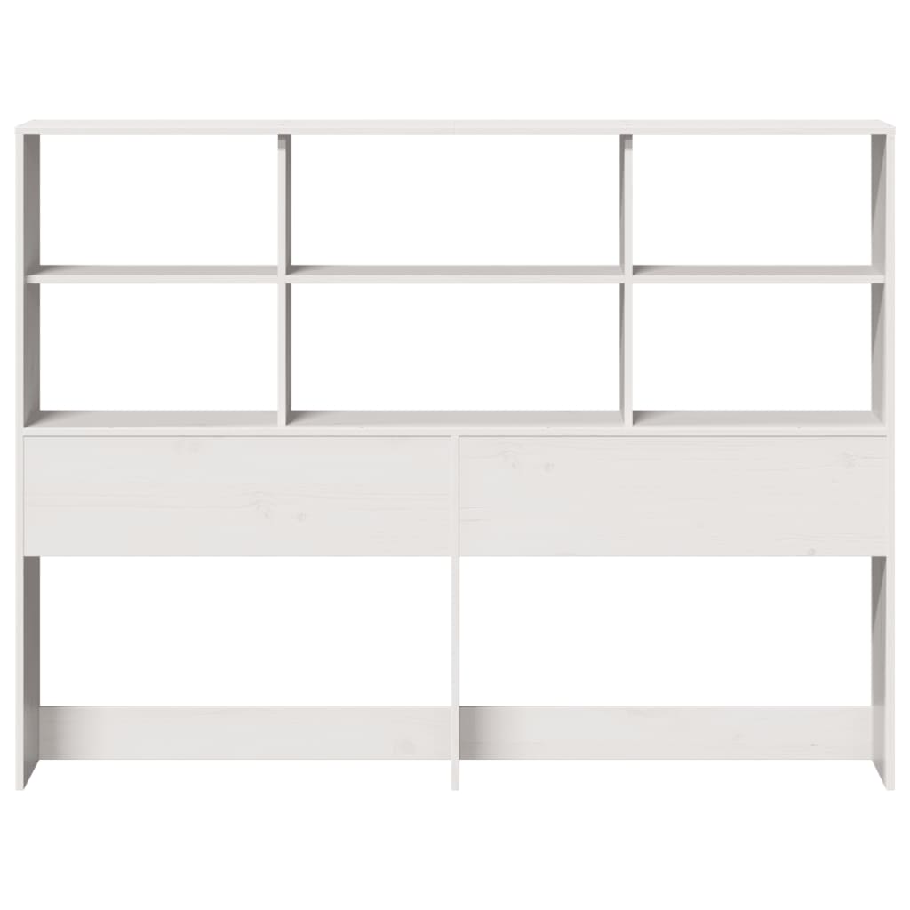 Cabecero de cama almacenaje madera maciza pino blanco 120 cm V6808 Vetonek