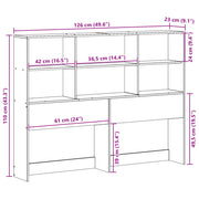 Cabecero de cama almacenaje madera maciza pino blanco 120 cm V6808 Vetonek