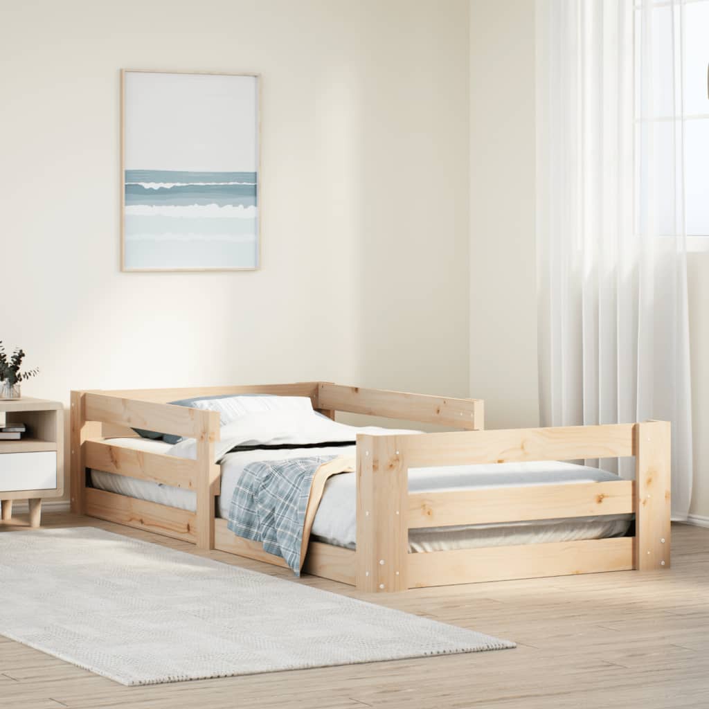 Vetonek Estructura de cama sin colchón madera maciza de pino 80x200 cm