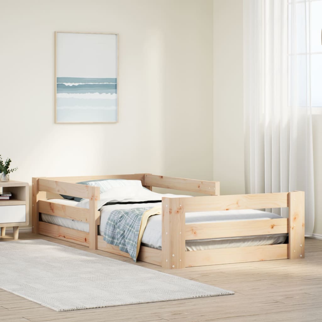 Vetonek Estructura de cama sin colchón madera maciza de pino 90x200 cm