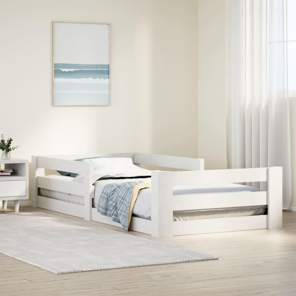 Vetonek Estructura cama sin colchón madera maciza pino blanca 100x200cm