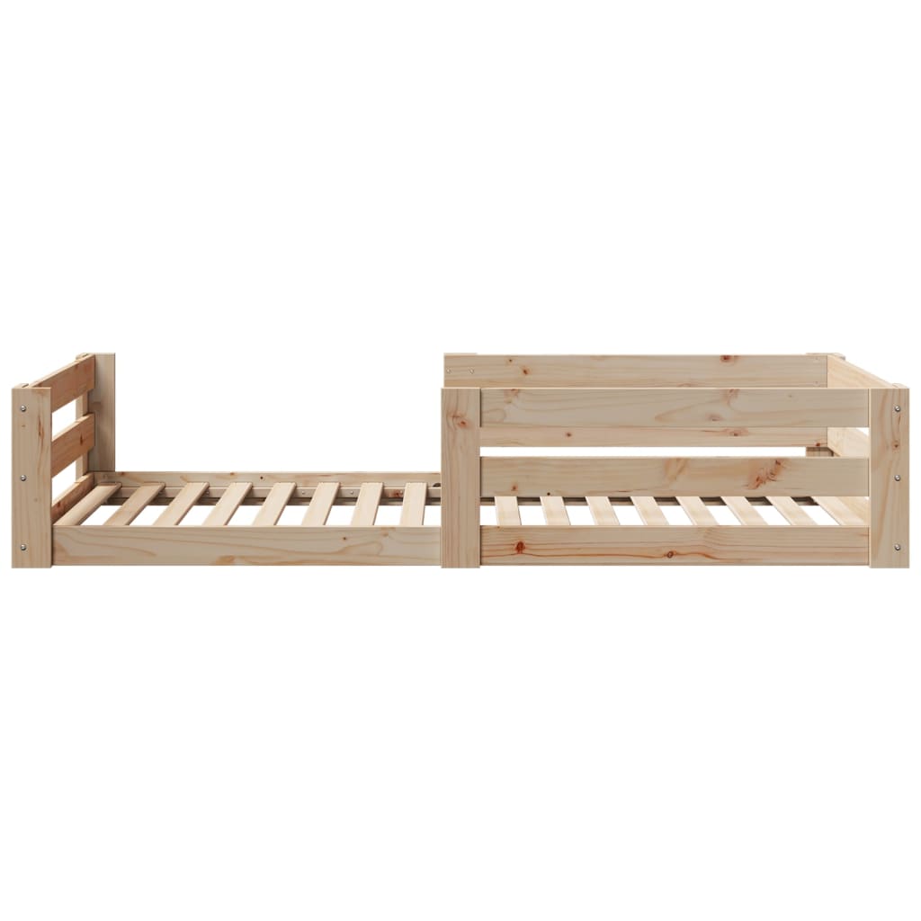 Estructura de cama sin colchón madera maciza pino 75x190 cm - Vetonek