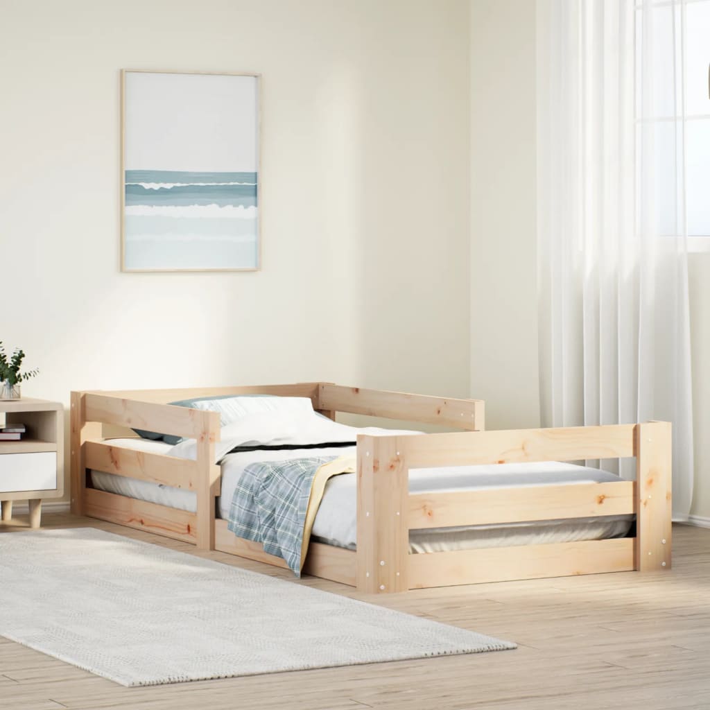 Estructura de cama sin colchón madera maciza pino 75x190 cm v7096 Vetonek