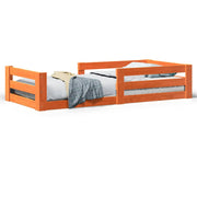 Estructura de cama sin colchón madera maciza marrón 75x190 cm v7119 - Vetonek